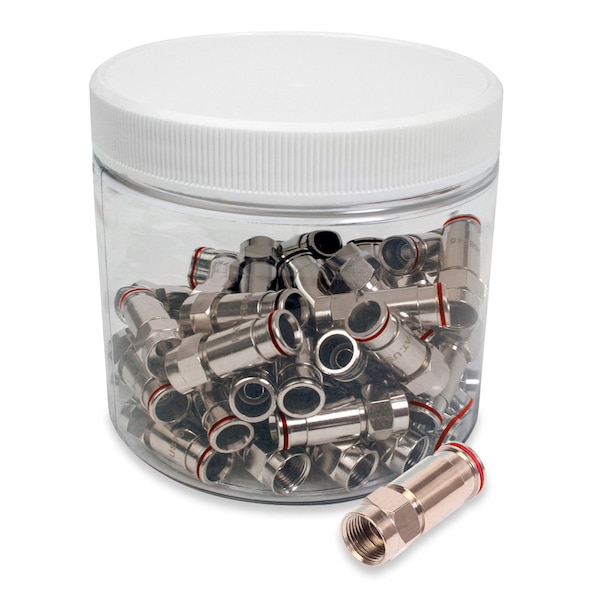 F (Male) Compression Connectors, 75 Ohm - Rg-59, 50/Jar